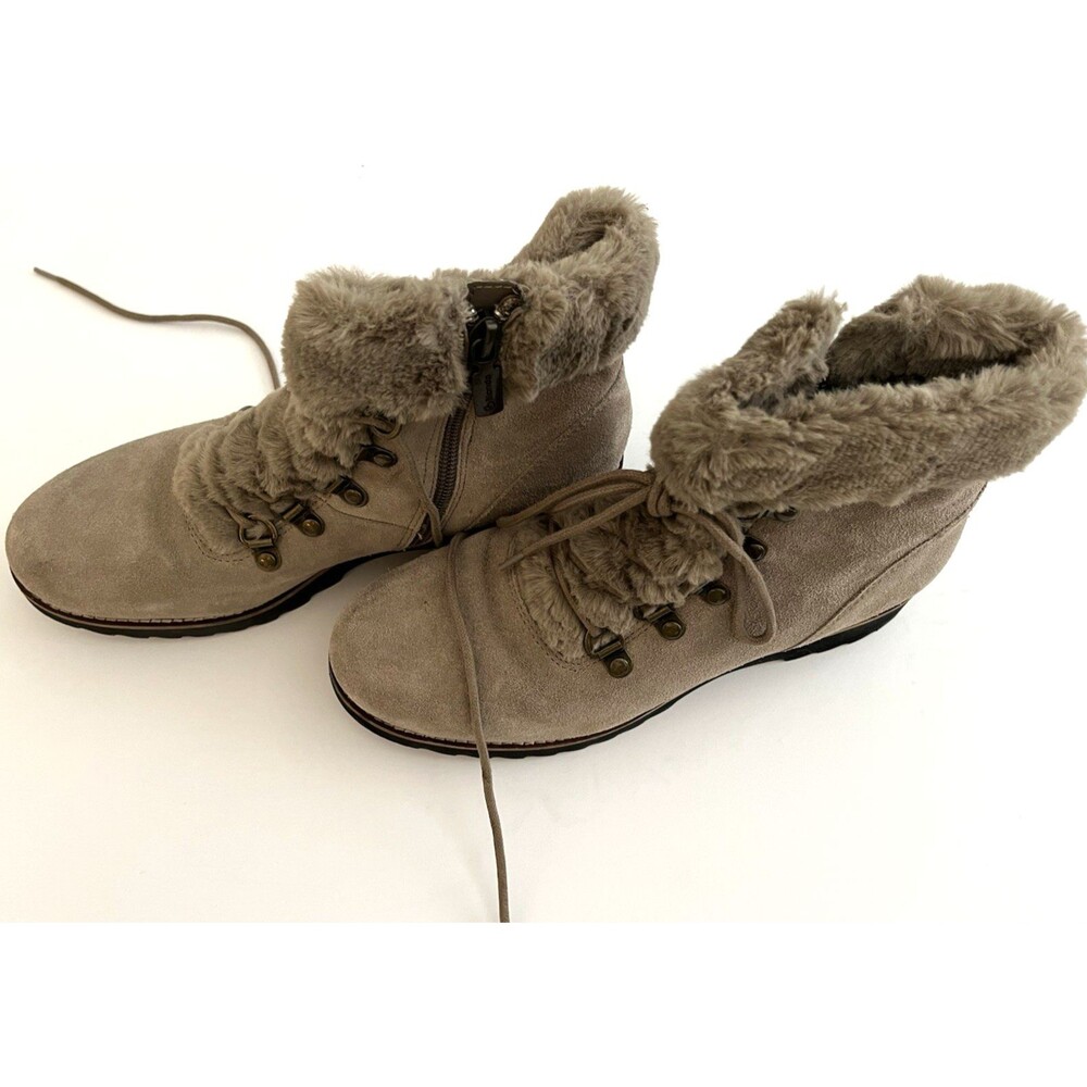 Blondo Rachel Waterproof Cold Weather Boots Beige Suede Fur Women's Size 7 M